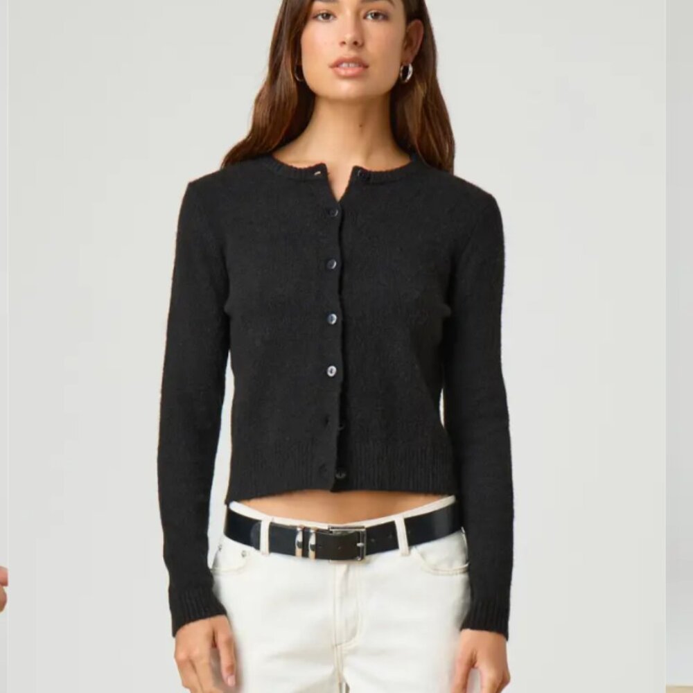 NWT Glassons Black Button Up Knit Cardigan S